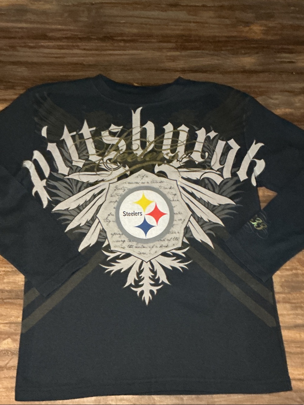 Pittsburgh Steelers Thermal Long Sleeve Graphic Shirt - Black Size L